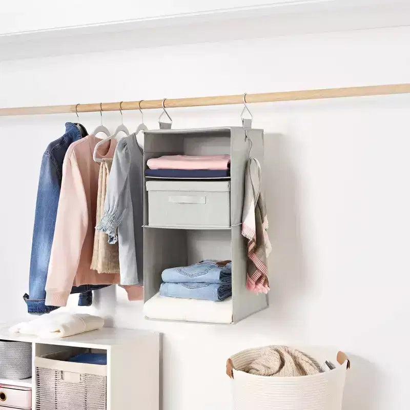 Organizzatore per armadio pensile in tessuto grigio - Brightroom