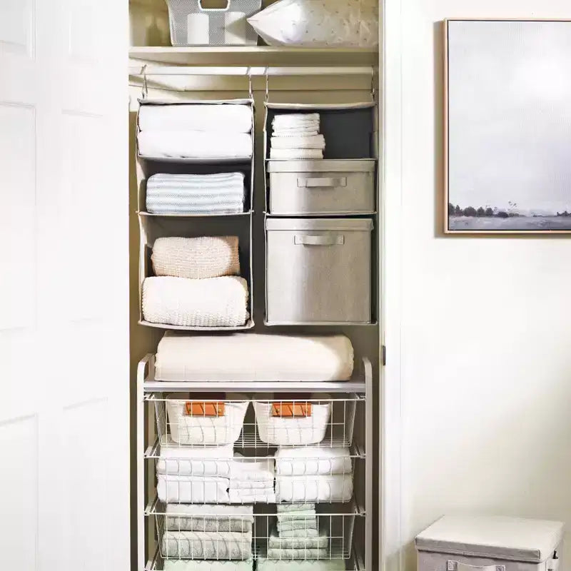Organizzatore per armadio pensile in tessuto grigio - Brightroom