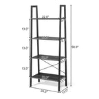 Scaffale a Scala a 4 Livelli in Legno Costway, Libreria a Scala, Scaffale Espositivo