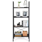 Scaffale a Scala a 4 Livelli in Legno Costway, Libreria a Scala, Scaffale Espositivo
