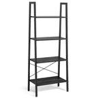 Scaffale a Scala a 4 Livelli in Legno Costway, Libreria a Scala, Scaffale Espositivo