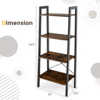Scaffale a Scala a 4 Livelli in Legno Costway, Libreria a Scala, Scaffale Espositivo
