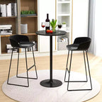 Tavolo da pub rotondo Costway, 4 pz, tavolino da bistrò bar cocktail da 24" con base in metallo, nero