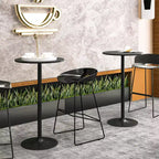 Tavolo da pub rotondo Costway, 4 pz, tavolino da bistrò bar cocktail da 24" con base in metallo, nero