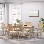 Set of 6 Maria French Country Wood and Cane Upholstered Dining Chairs - Christopher Knight Home