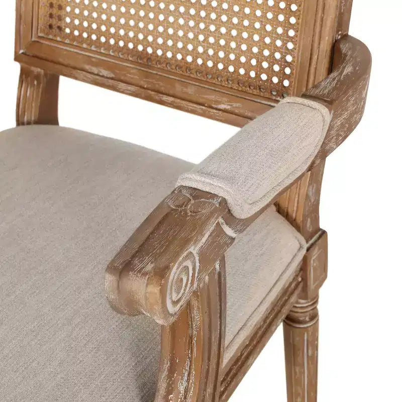 Set di 6 sedie da pranzo imbottite in legno e canna Maria French Country - Christopher Knight Home