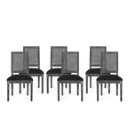 Set di 6 sedie da pranzo imbottite in legno e canna Regina French Country - Christopher Knight Home