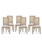 Set di 6 sedie da pranzo imbottite in legno e canna Regina French Country - Christopher Knight Home