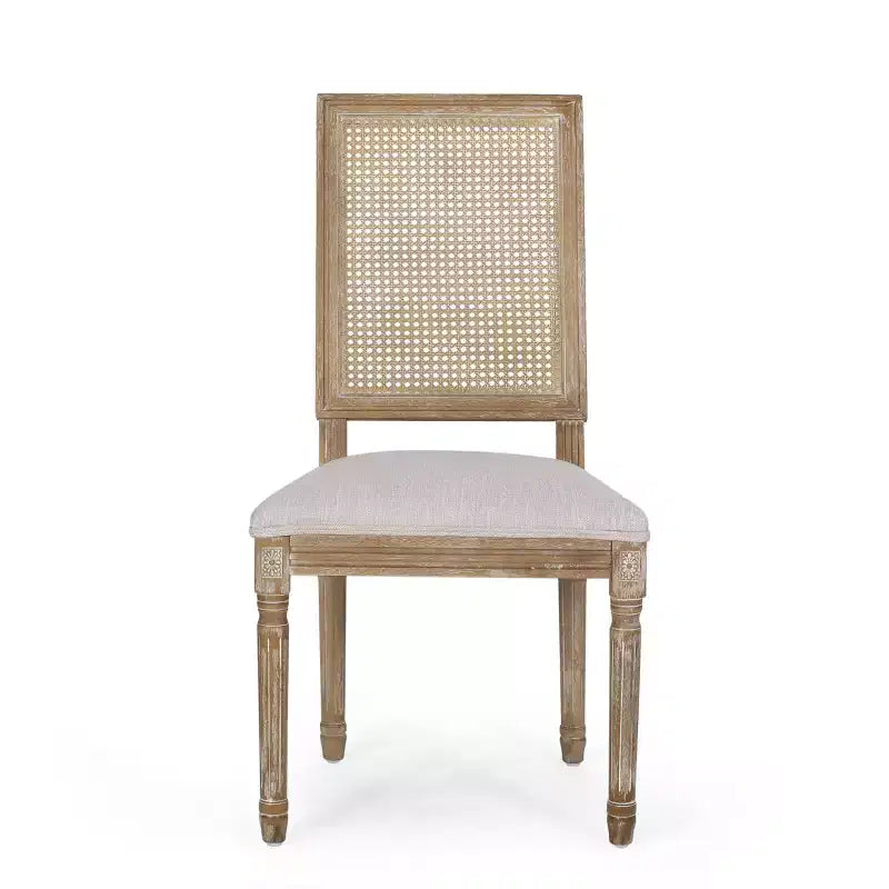 Set di 6 sedie da pranzo imbottite in legno e canna Regina French Country - Christopher Knight Home