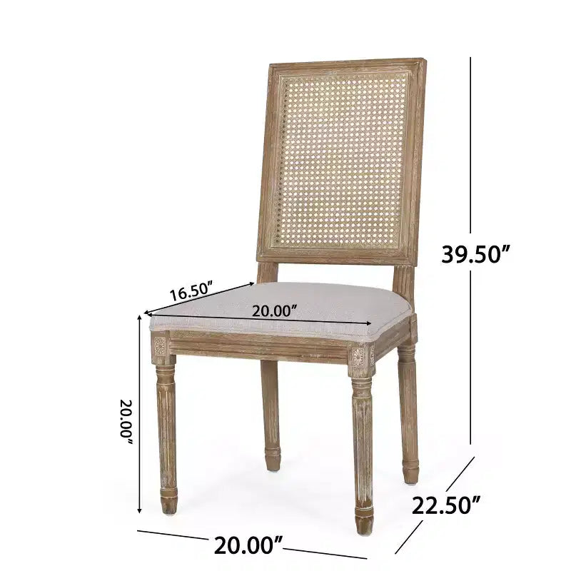Set di 6 sedie da pranzo imbottite in legno e canna Regina French Country - Christopher Knight Home