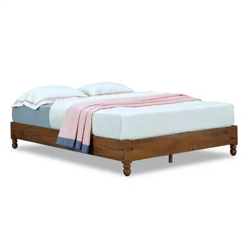 MUSEHOMEINC Base Letto a Piattaforma da 12 Pollici in Legno Massello di Pino con Doghe in Legno, King Size