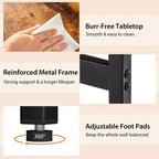 Scrivania angolare a L Costway con mensole, colore nero/marrone rustico