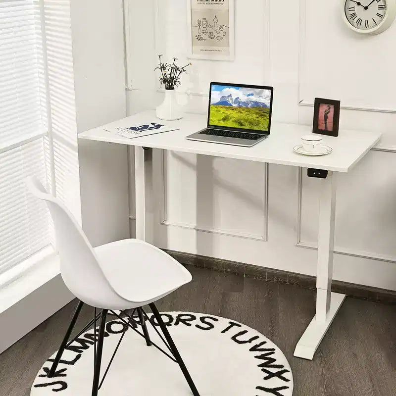 Struttura scrivania elettrica regolabile in altezza Costway con controller a pulsante, colore nero/bianco