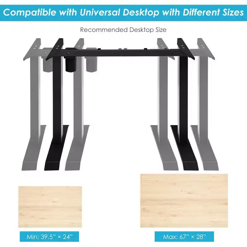 Struttura scrivania elettrica regolabile in altezza Costway con controller a pulsante, colore nero/bianco