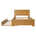 Struttura letto matrimoniale Max & Lily con letto estraibile, letto a piattaforma in legno massello