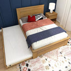 Struttura letto matrimoniale Max & Lily con letto estraibile, letto a piattaforma in legno massello