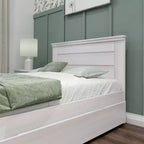 Struttura letto matrimoniale Max & Lily con letto estraibile, letto a piattaforma in legno massello