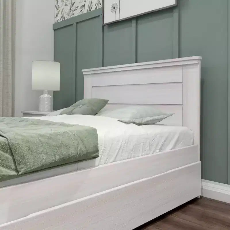 Struttura letto matrimoniale Max & Lily con letto estraibile, letto a piattaforma in legno massello