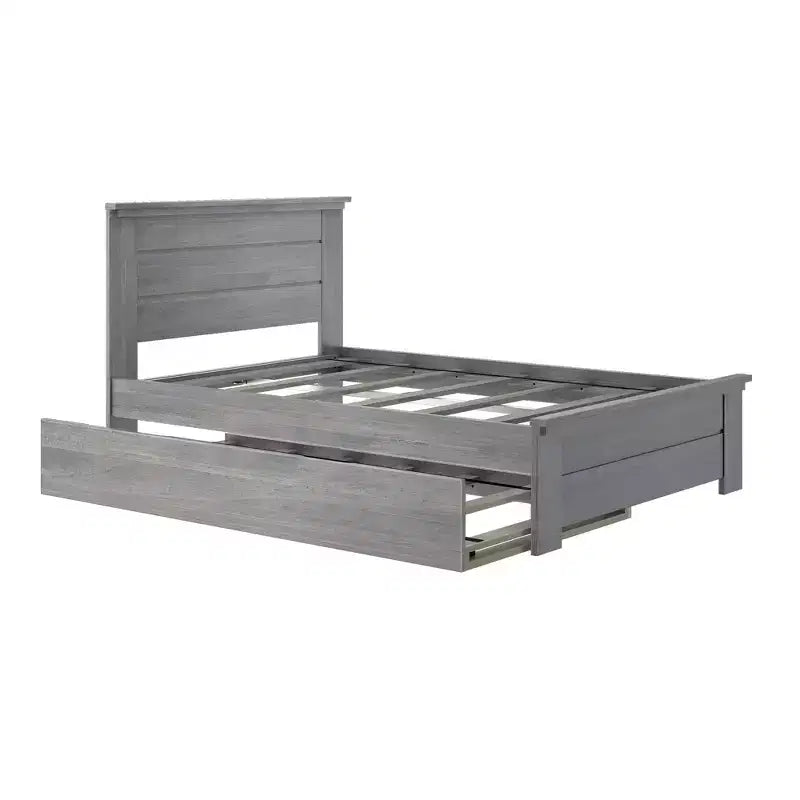 Struttura letto matrimoniale Max & Lily con letto estraibile, letto a piattaforma in legno massello
