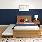 Struttura letto matrimoniale Max & Lily con letto estraibile, letto a piattaforma in legno massello