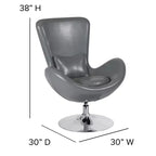 Poltrona lounge Merrick Lane stile "Egg" con schienale alto e base girevole in metallo a 360°