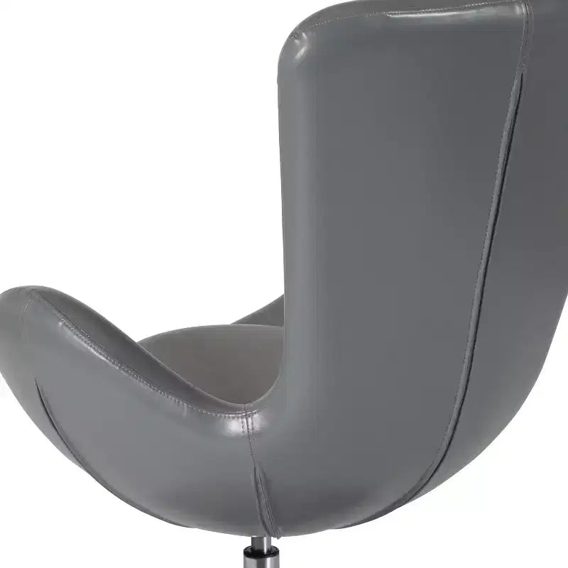 Poltrona lounge Merrick Lane stile "Egg" con schienale alto e base girevole in metallo a 360°