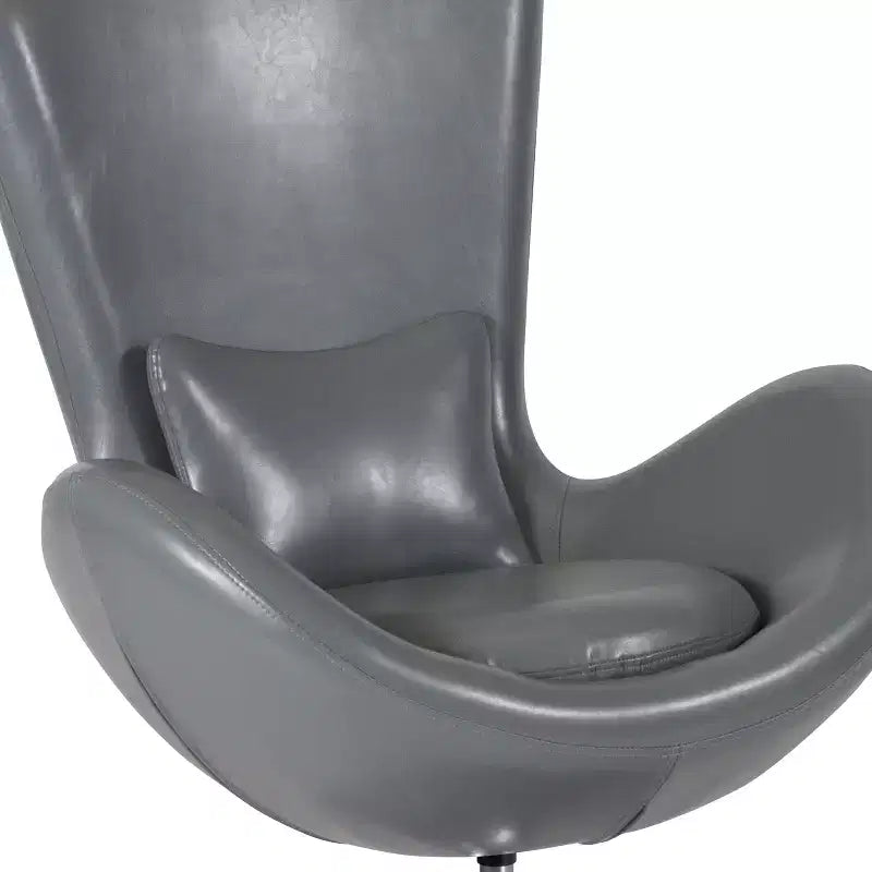 Poltrona lounge Merrick Lane stile "Egg" con schienale alto e base girevole in metallo a 360°