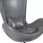 Poltrona lounge Merrick Lane stile "Egg" con schienale alto e base girevole in metallo a 360°
