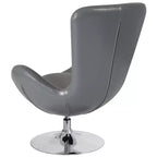 Poltrona lounge Merrick Lane stile "Egg" con schienale alto e base girevole in metallo a 360°