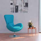 Poltrona lounge Merrick Lane stile "Egg" con schienale alto e base girevole in metallo a 360°
