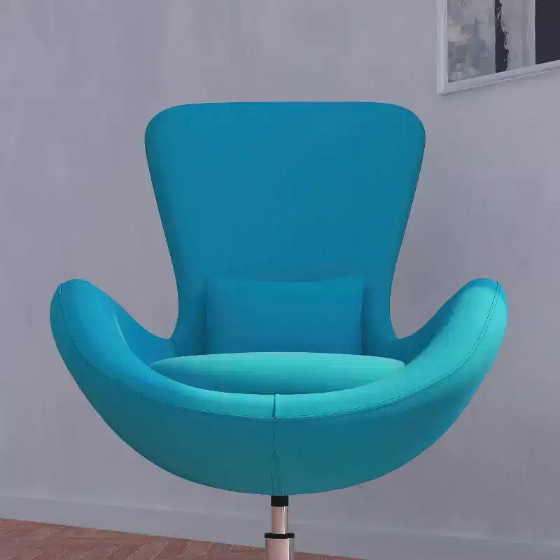 Poltrona lounge Merrick Lane stile "Egg" con schienale alto e base girevole in metallo a 360°