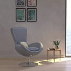 Poltrona lounge Merrick Lane stile "Egg" con schienale alto e base girevole in metallo a 360°