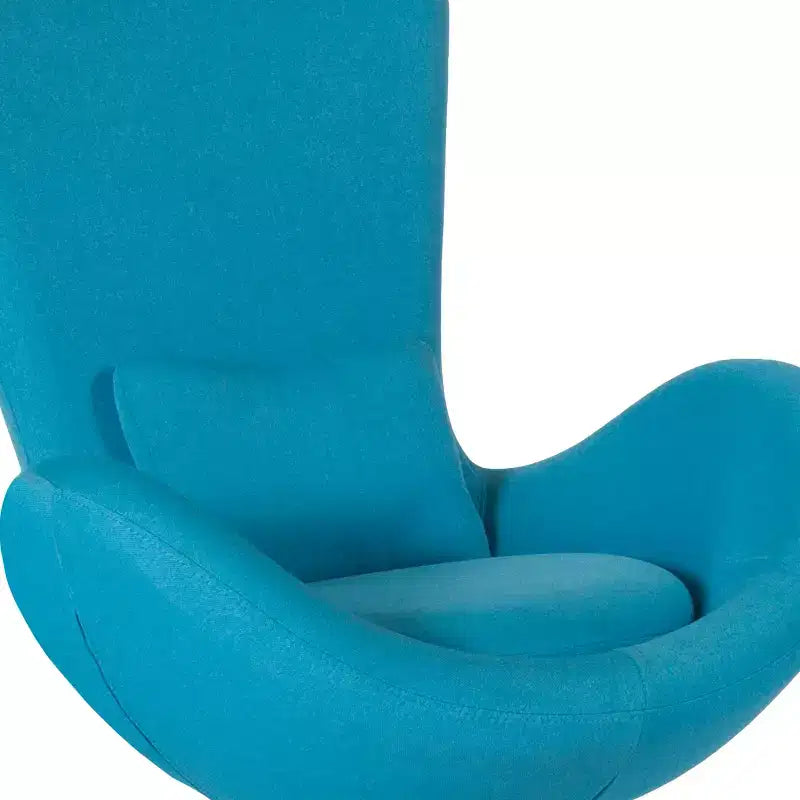 Poltrona lounge Merrick Lane stile "Egg" con schienale alto e base girevole in metallo a 360°