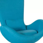 Poltrona lounge Merrick Lane stile "Egg" con schienale alto e base girevole in metallo a 360°