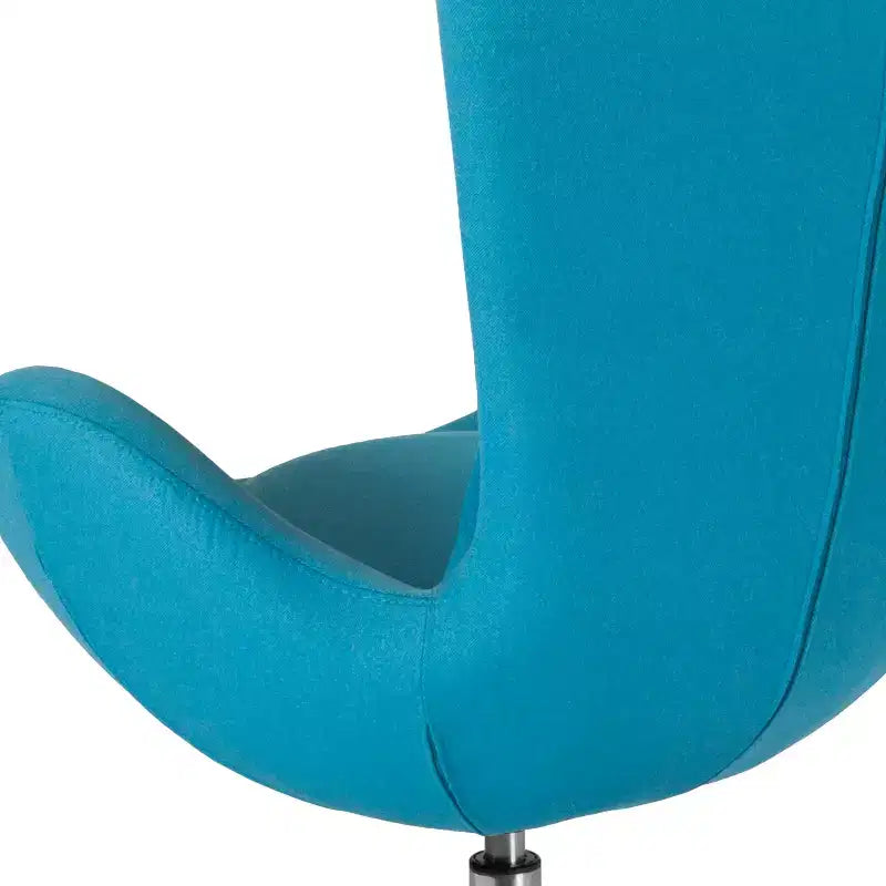 Poltrona lounge Merrick Lane stile "Egg" con schienale alto e base girevole in metallo a 360°
