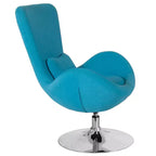 Poltrona lounge Merrick Lane stile "Egg" con schienale alto e base girevole in metallo a 360°