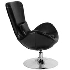 Poltrona lounge Merrick Lane stile "Egg" con schienale alto e base girevole in metallo a 360°