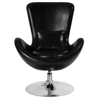 Poltrona lounge Merrick Lane stile "Egg" con schienale alto e base girevole in metallo a 360°