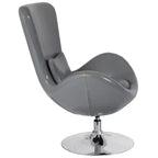 Poltrona lounge Merrick Lane stile "Egg" con schienale alto e base girevole in metallo a 360°