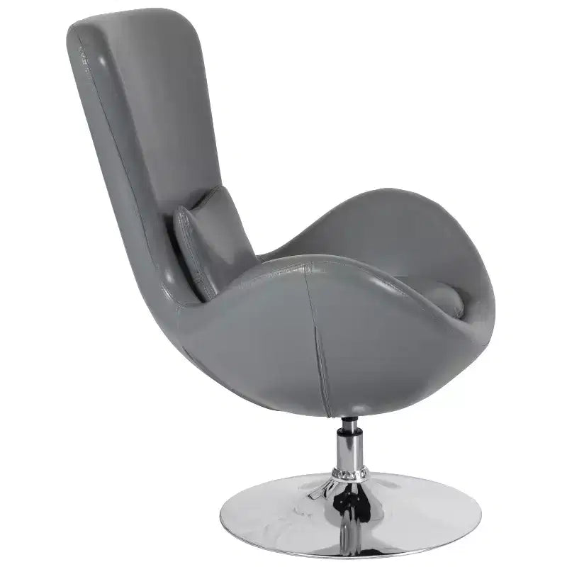 Poltrona lounge Merrick Lane stile "Egg" con schienale alto e base girevole in metallo a 360°