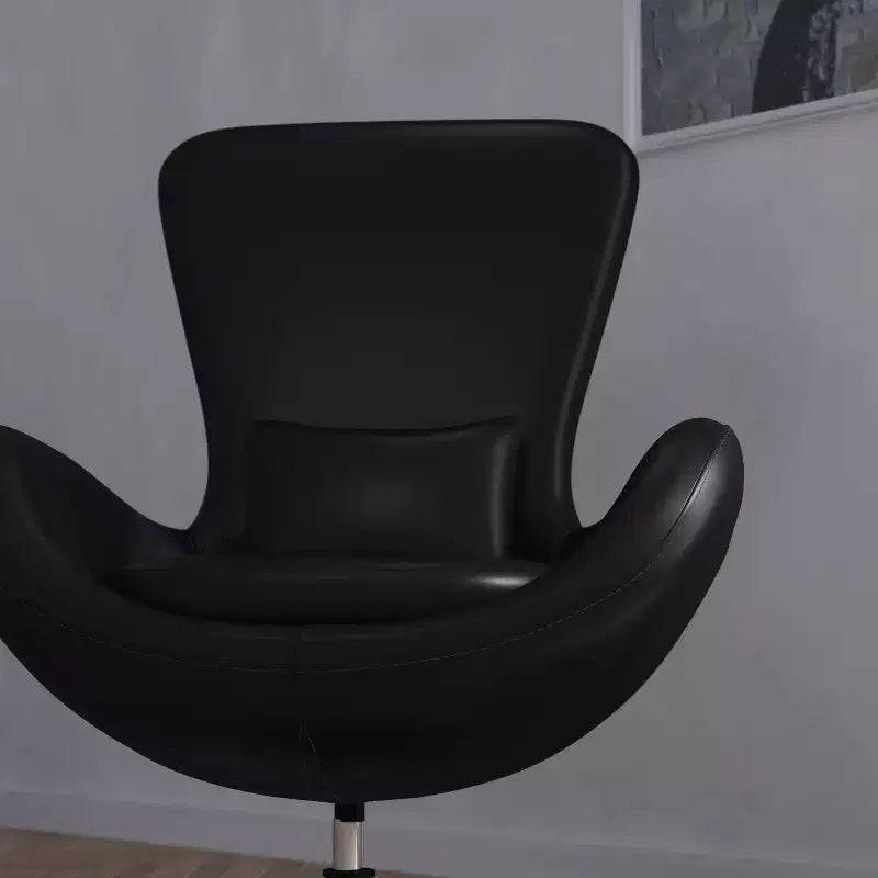 Poltrona lounge Merrick Lane stile "Egg" con schienale alto e base girevole in metallo a 360°
