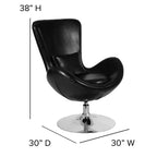 Poltrona lounge Merrick Lane stile "Egg" con schienale alto e base girevole in metallo a 360°