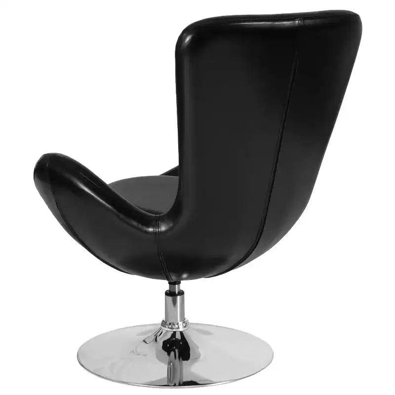Poltrona lounge Merrick Lane stile "Egg" con schienale alto e base girevole in metallo a 360°