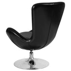 Poltrona lounge Merrick Lane stile "Egg" con schienale alto e base girevole in metallo a 360°