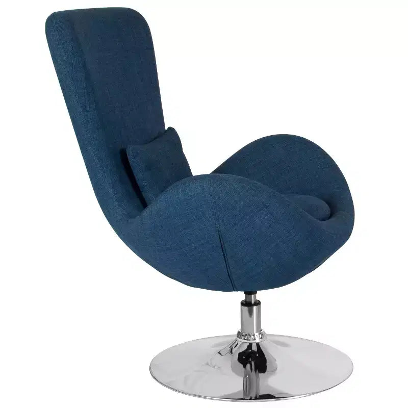 Poltrona lounge Merrick Lane stile "Egg" con schienale alto e base girevole in metallo a 360°