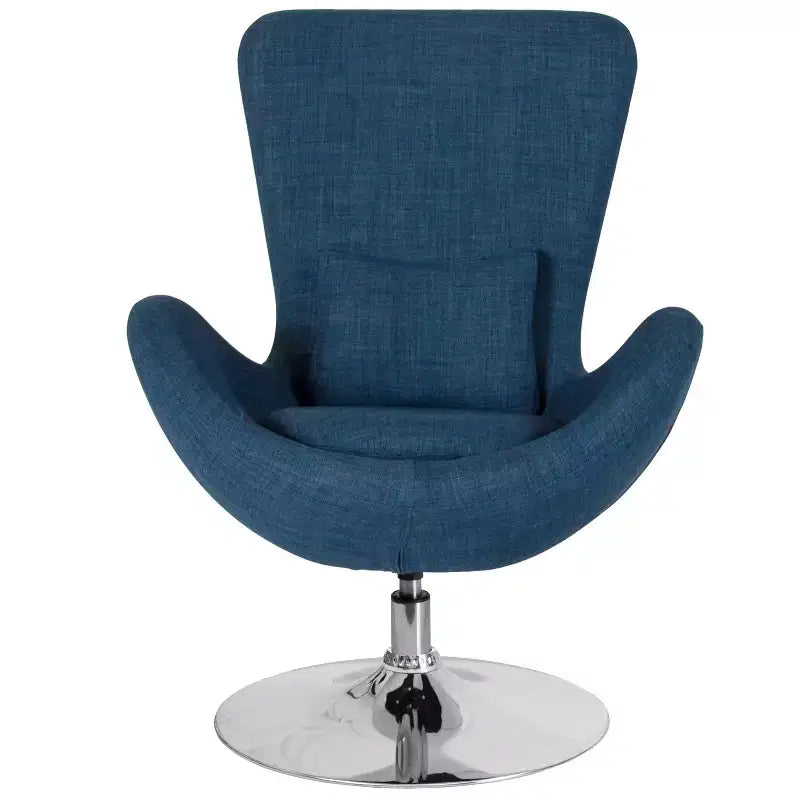 Poltrona lounge Merrick Lane stile "Egg" con schienale alto e base girevole in metallo a 360°