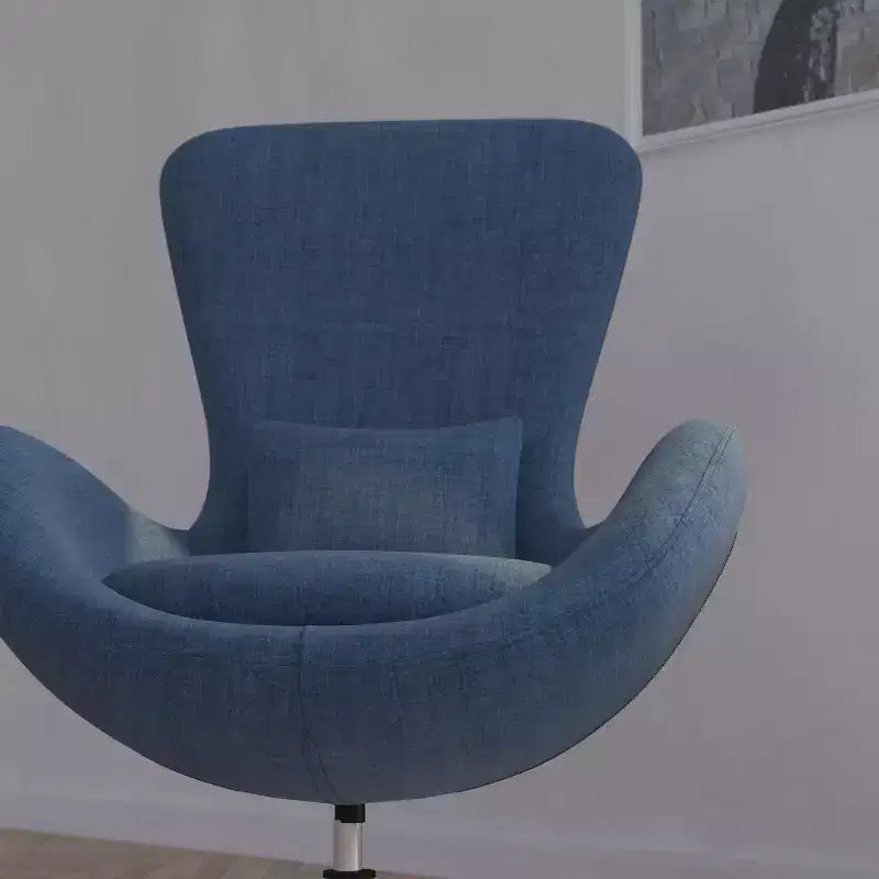 Poltrona lounge Merrick Lane stile "Egg" con schienale alto e base girevole in metallo a 360°