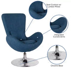 Poltrona lounge Merrick Lane stile "Egg" con schienale alto e base girevole in metallo a 360°