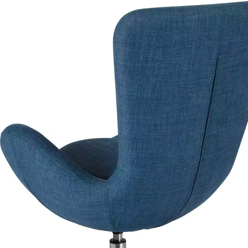 Poltrona lounge Merrick Lane stile "Egg" con schienale alto e base girevole in metallo a 360°
