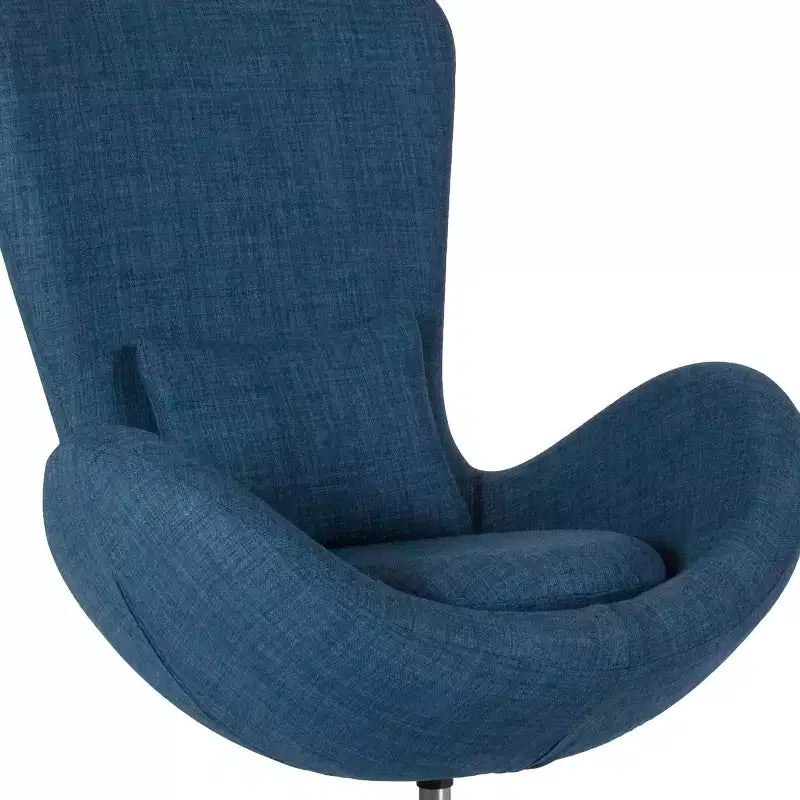 Poltrona lounge Merrick Lane stile "Egg" con schienale alto e base girevole in metallo a 360°